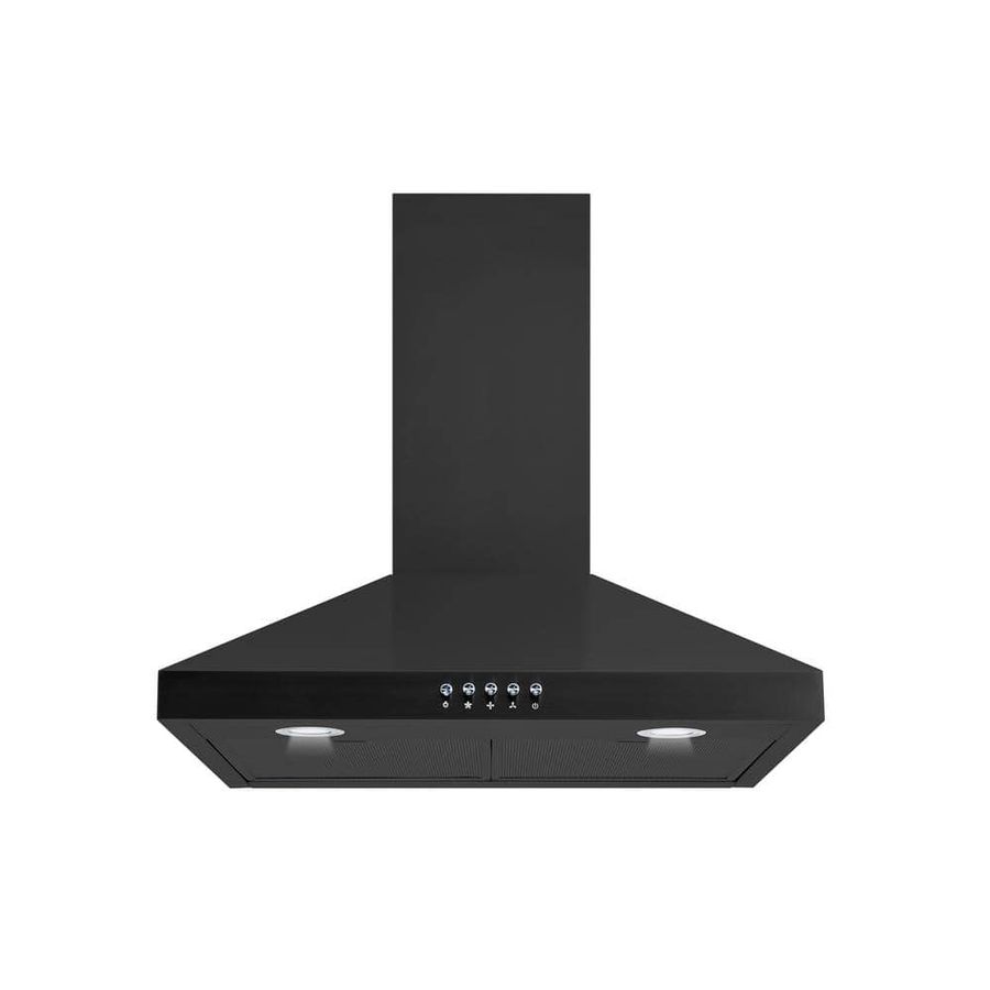 Winflo 30 in. Convertible Wall Mount Range Hood in Black with Mesh Filters and Push Button Control WR003C30BL - The Home Depot added by Morgan Hatch