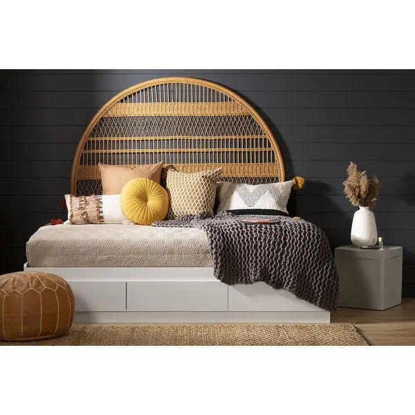 South Shore Balka Rattan Queen Size Wall-Mounted Headboard added by KemptNO LLC