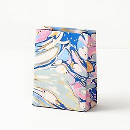 Pink & Blue Marble Small Gift Bag | Paper Source added by Andrea Halpern