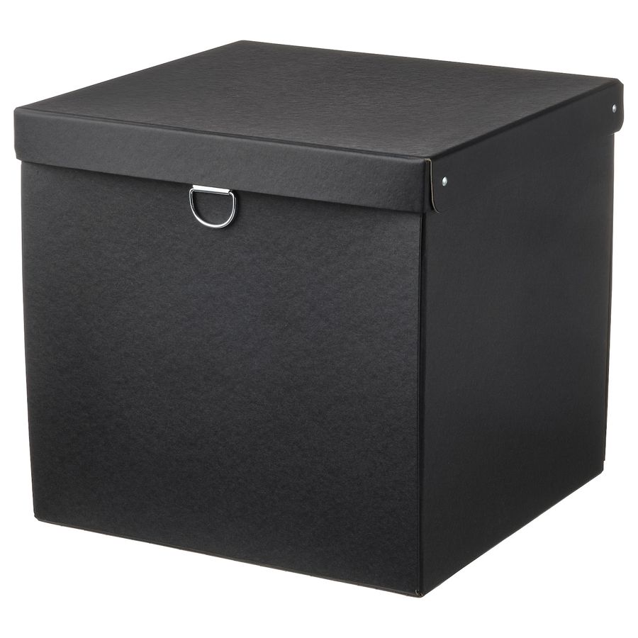 NIMM storage box with lid, black, 12 ½x11 ¾x11 ¾" - IKEA added by Brittany Vink