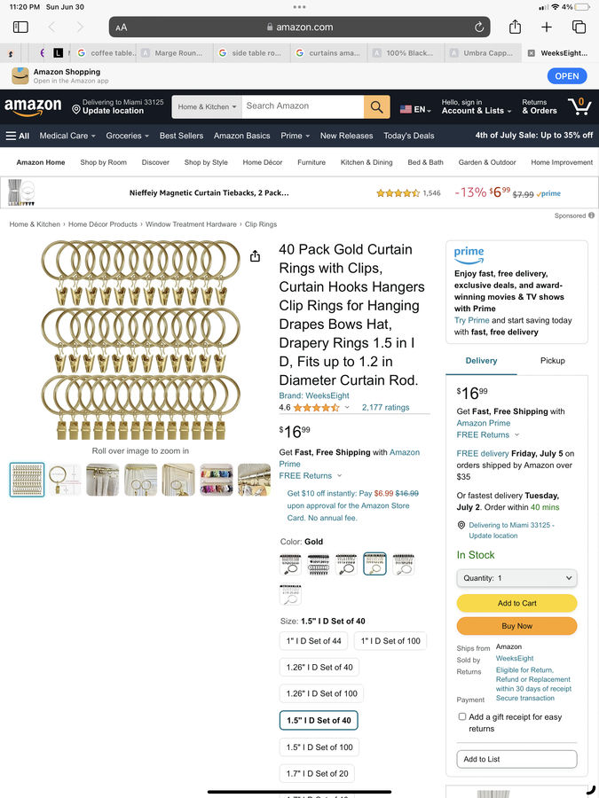 Curtain rings added by Leydi Ortega