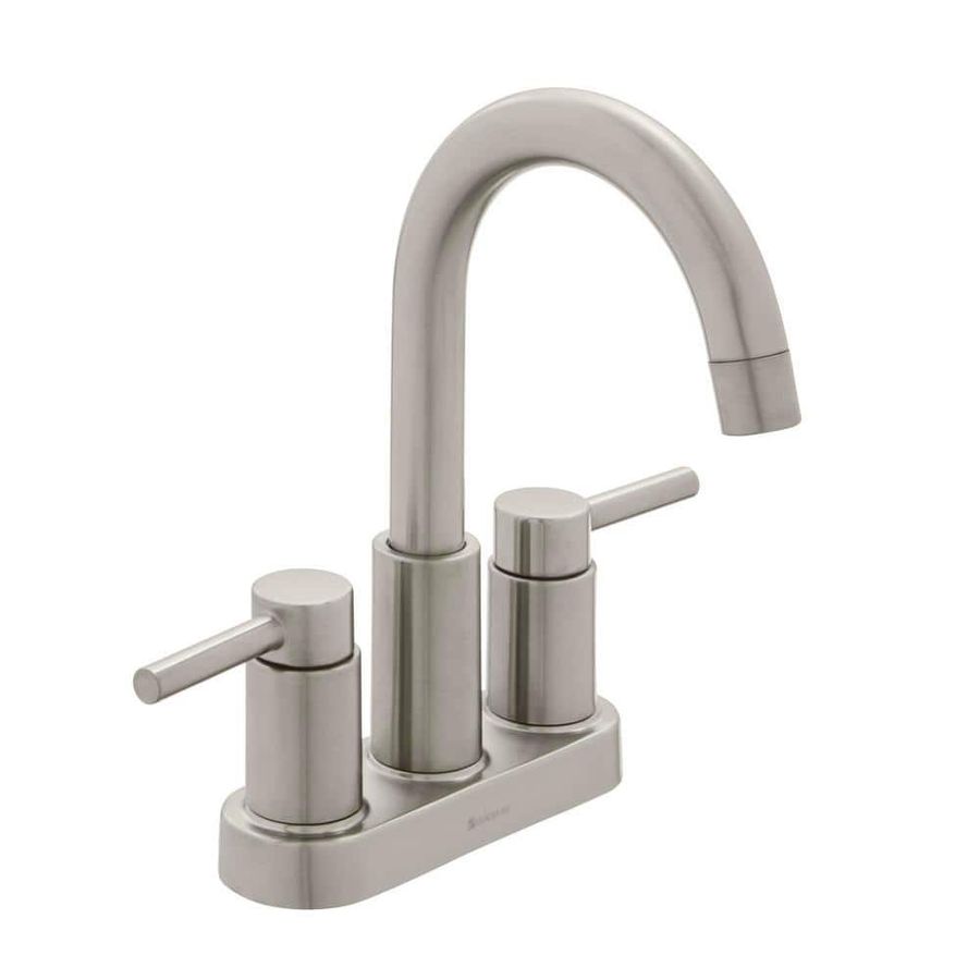 Glacier Bay Dorind 4 in. Centerset 2-Handle High-Arc Bathroom Faucet in Brushed Nickel HD67110W-6004 - The Home Depot added by Mary Alice Gajo