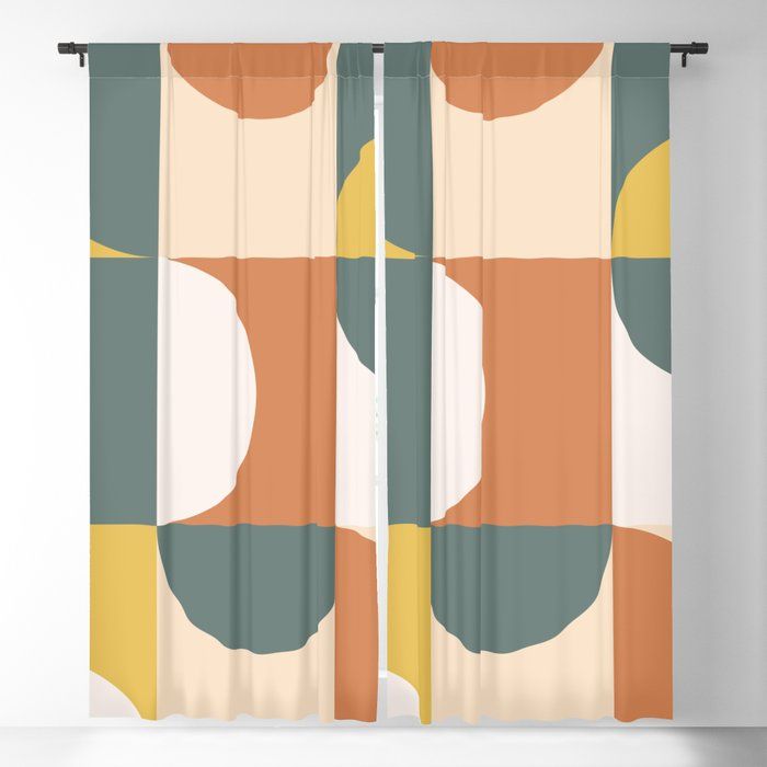 Mid Century Modern Geometric 23 Blackout Curtain by theoldartstudio added by Morgan Bierbaum