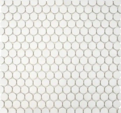 Hudson Penny Round Matte White 12 in. x 12-5/8 in. x 5 mm Porcelain Mosaic Tile added by Jamie Stellato