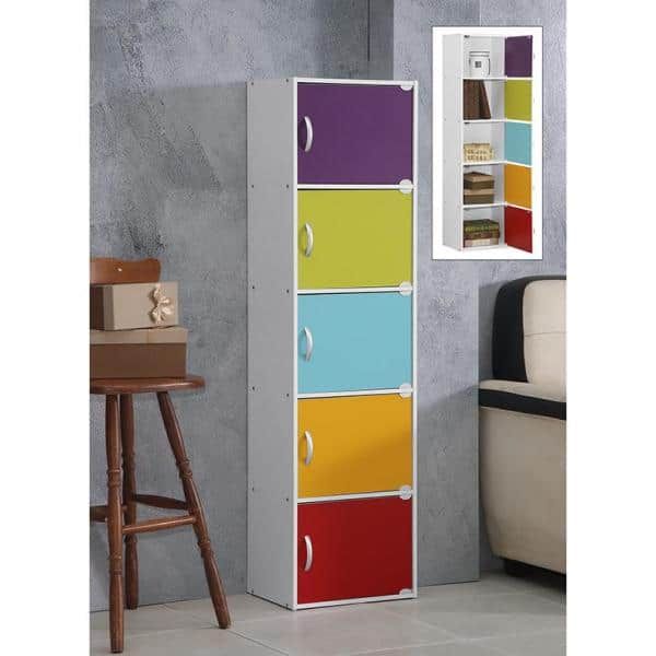  HODEDAH 5-Shelf, 59 in. H Rainbow Wooden Bookcase with Doors added by Kate Lynn Nemett