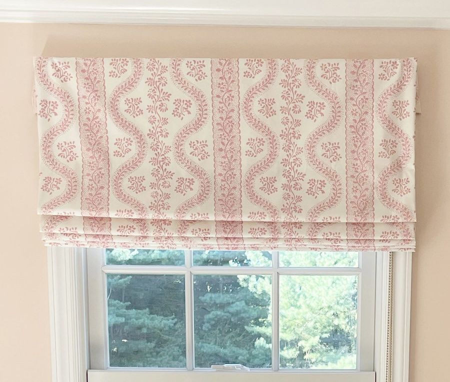 Sister Parish Dolly Custom Roman Shades shown in Pink comes in Other Colors - Etsy added by Chrissy Morrow