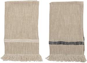 Bloomingville Woven Cotton Striped Tea Tassels (Set of 2) Towels, Natural added by Chelsea Alysa