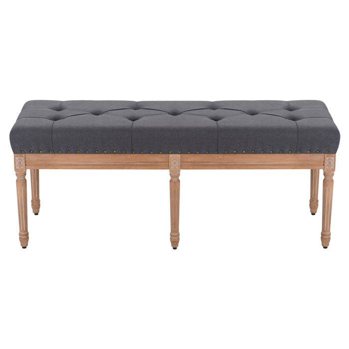 Caruso Upholstered Bench in Gray - 47.6"w x 16.9"d x 19.7"h added by Kate Lynn Nemett