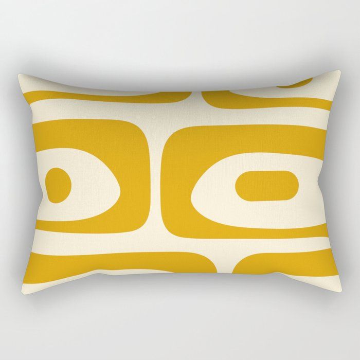 Mid-Century Modern Piquet Minimalist Abstract Pattern in Honey Mustard and Cream Rectangular Pillow by Kierkegaard Design Studio | Society6 added by McKenna Morey