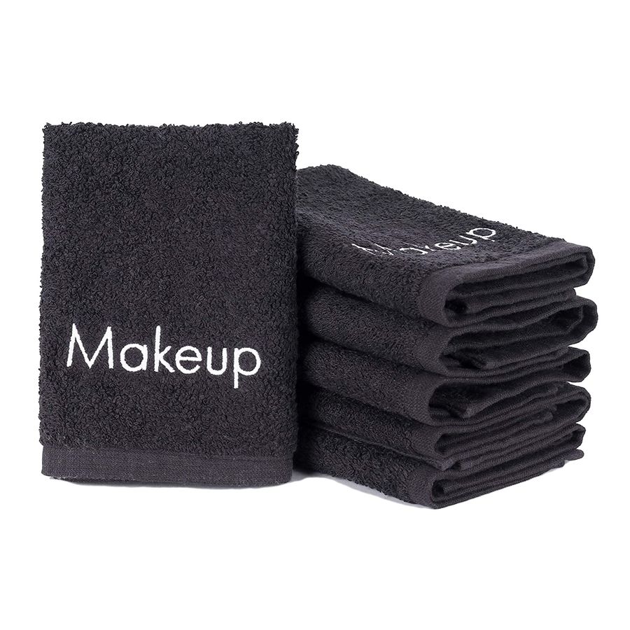 Arkwright Makeup Remover Towels (13x13, 6 Pack) Soft Cotton Washcloths With Makeup Embroidery, Perfect Holiday Gift for Women (Black) added by Spoak Member