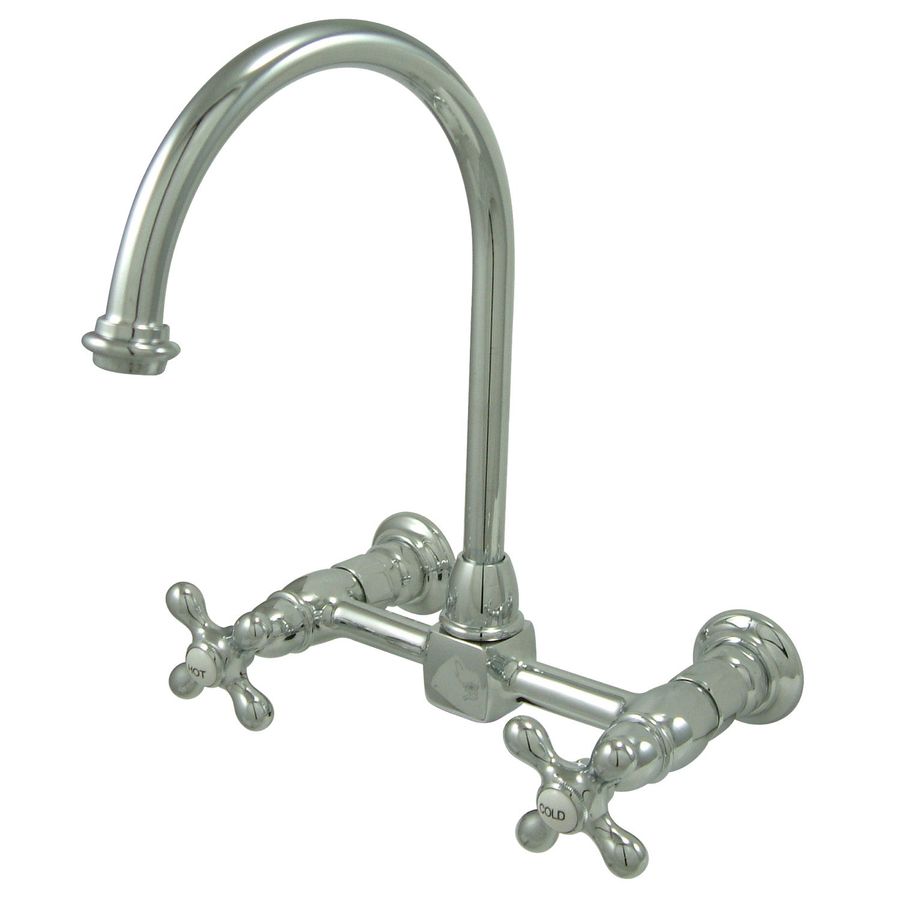 Restoration KS1291AX Double-Handle 2-Hole Wall-Mount Bridge Kitchen Faucet, Polished Chrome added by Alta Projects