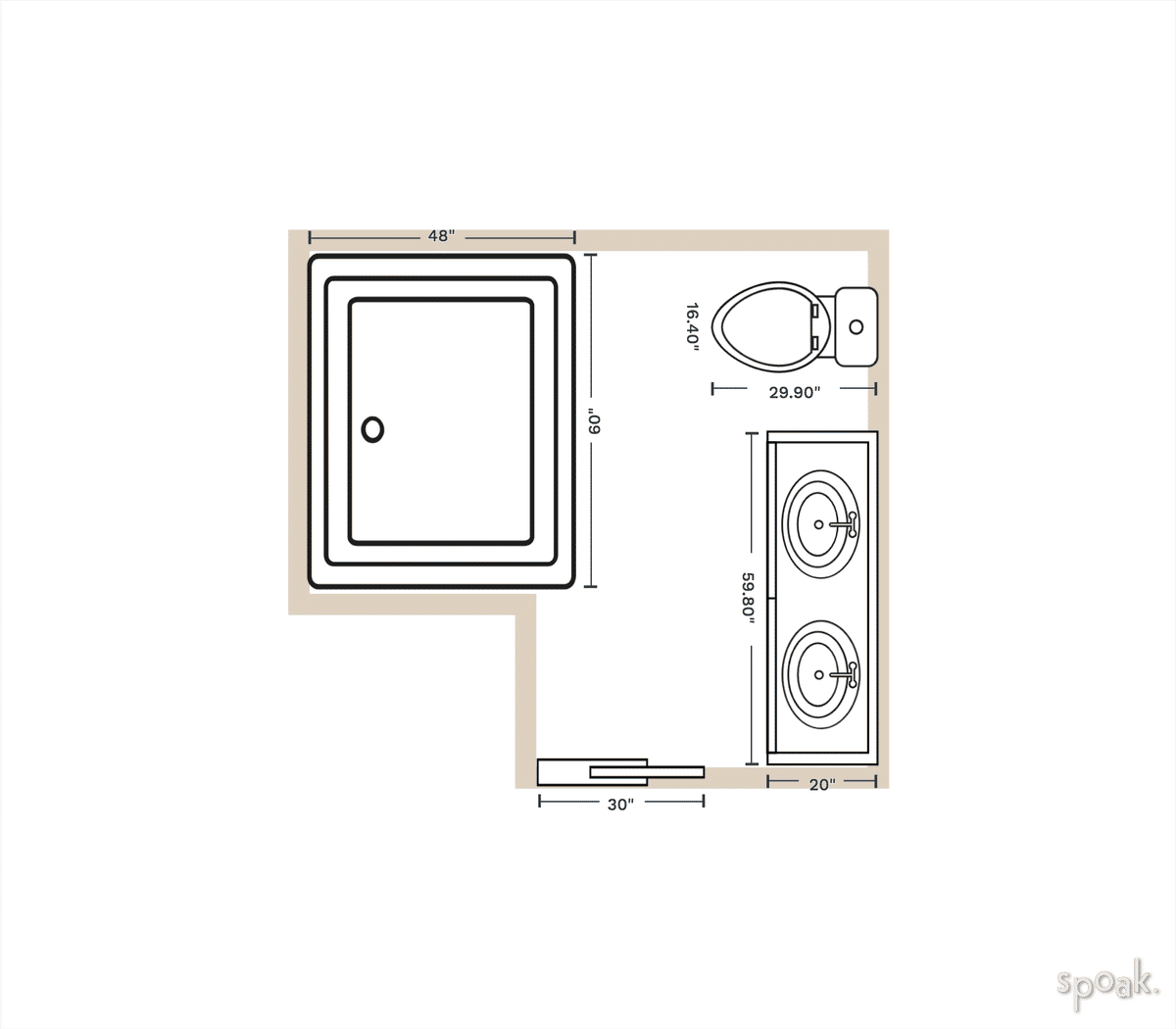 Bathroom Floor Plan designed by Madison Swenton