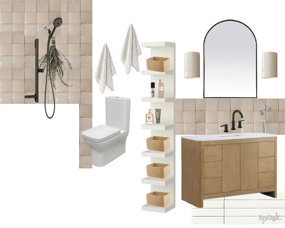 Japandi Bathroom Inspo designed by Kelsey Vargas