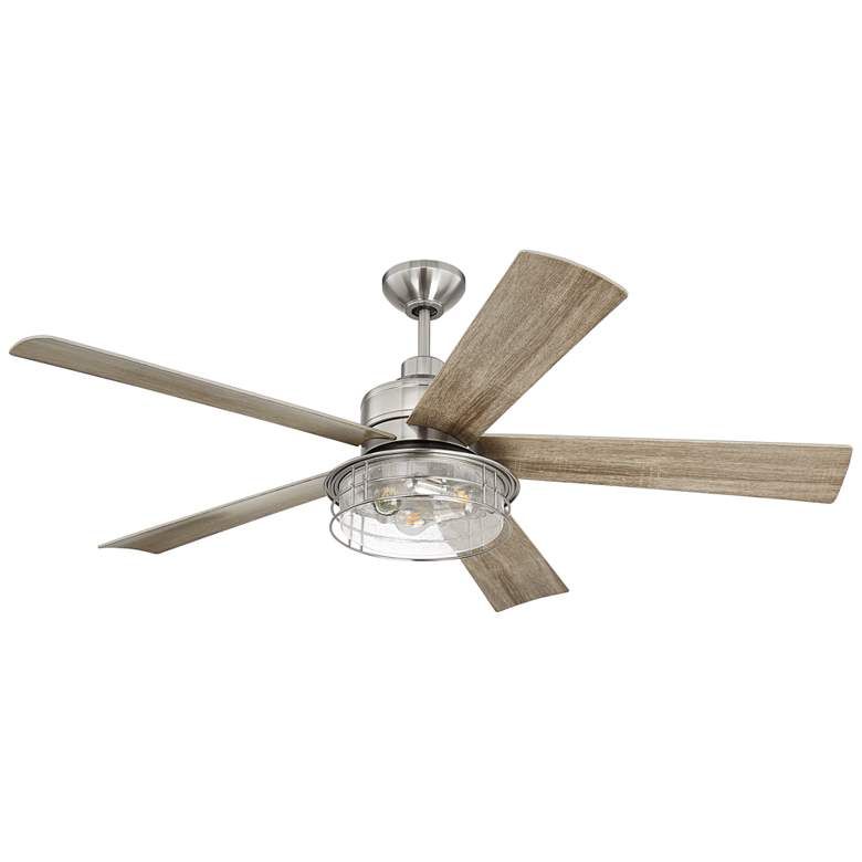 56" Craftmade Garrick Brushed Nickel Wet Rated LED Fan with Remote - #97F58 | Lamps Plus added by Maria Delucia