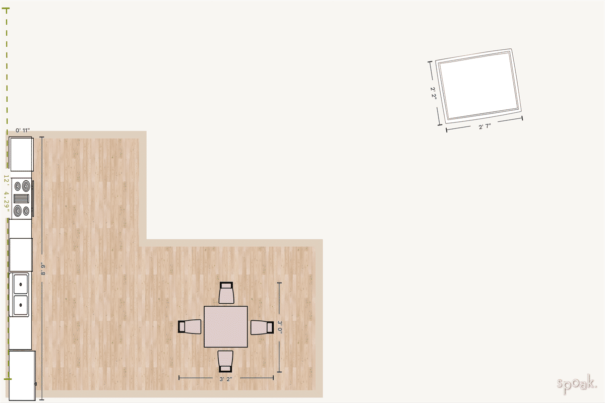 Kitchen Floor Plan designed by Emely Mary