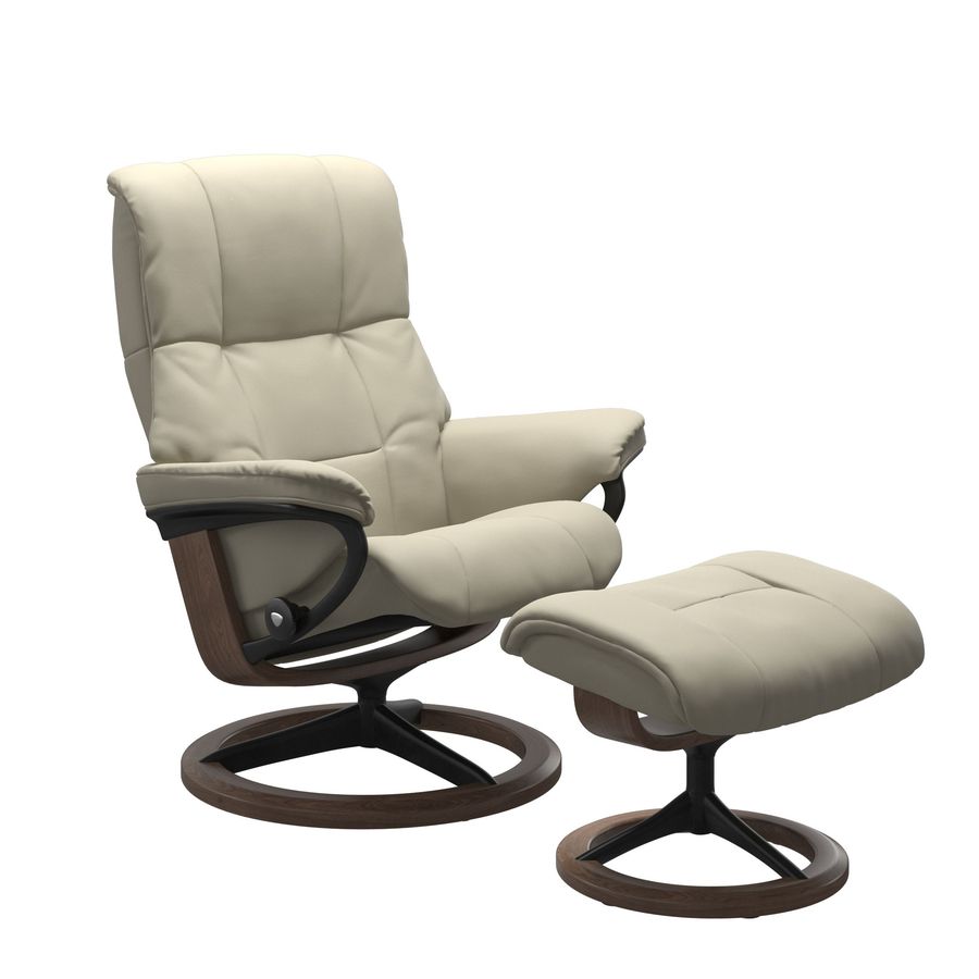 Stressless® Mayfair (M) Signature Base Recliner with Ottoman added by Drew VanderMeulen