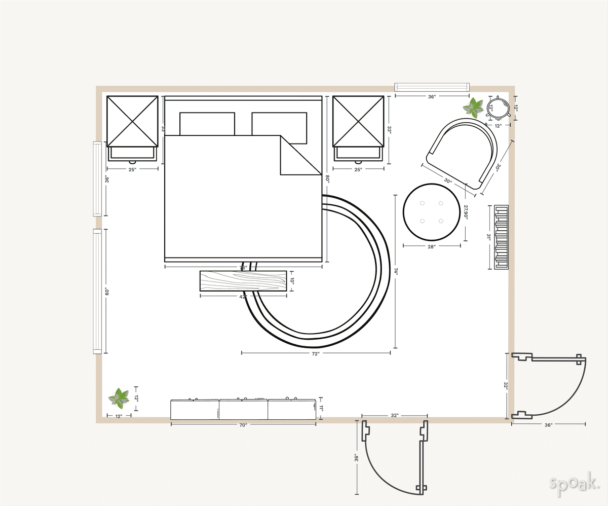 Bedroom Layout designed by Jeannie Doan