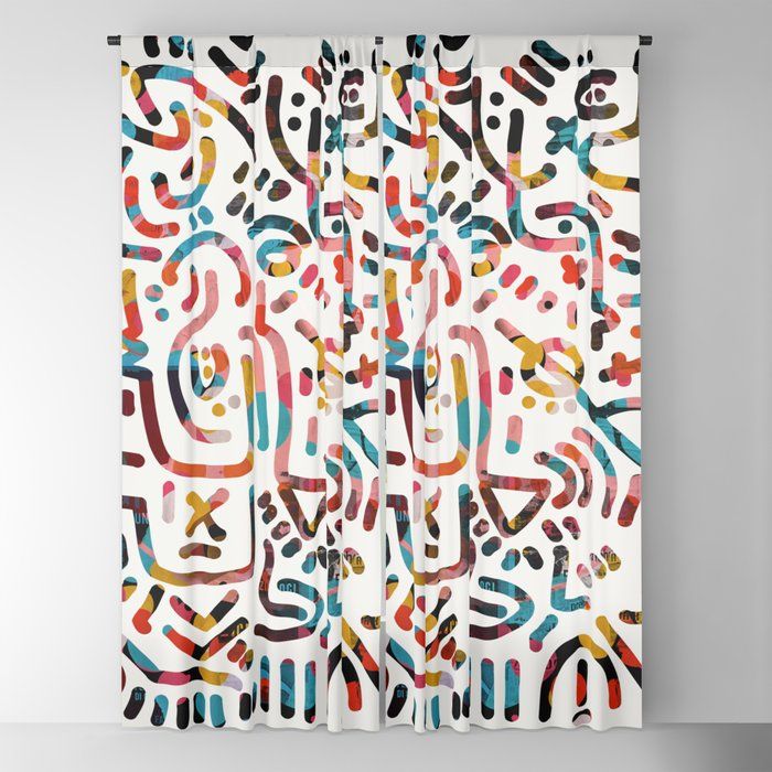 Graffiti Art Life in the Jungle with Symbols of Energy Blackout Curtain by Emmanuel Signorino added by Kate Lynn Nemett