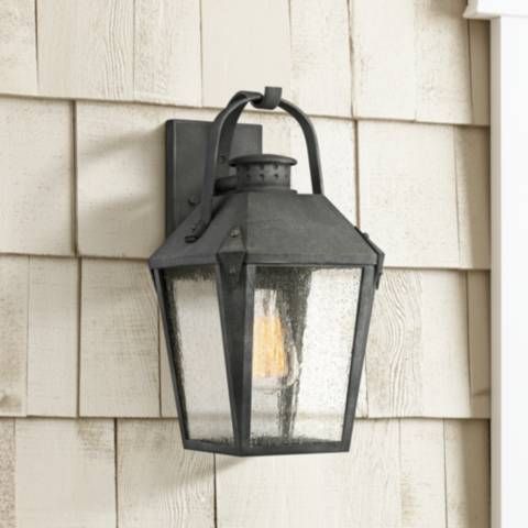 Quoizel Carriage 15" High Mottled Black Outdoor Wall Light - #19W15 | Lamps Plus added by HELEN SALGADO