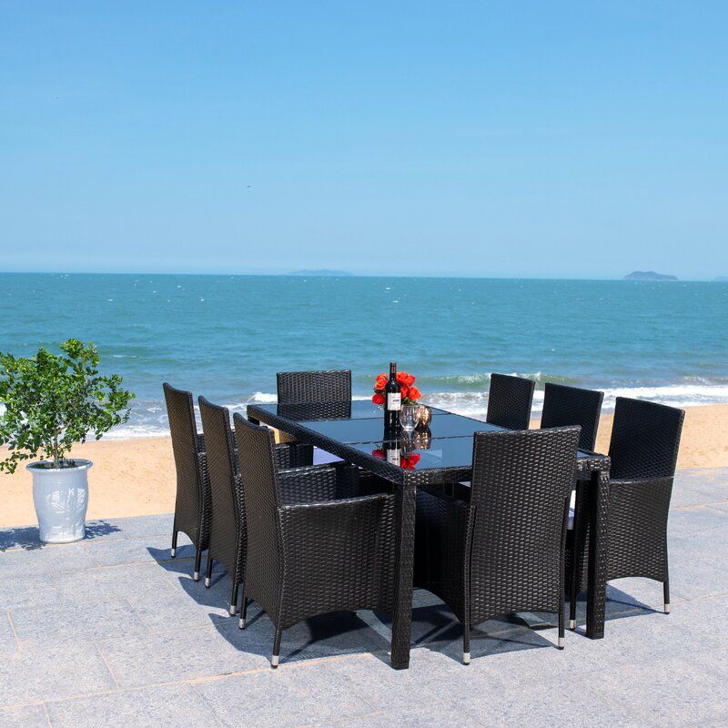 Hailee 8 - Person Rectangular Outdoor Dining Set with Cushions added by sallie tyler