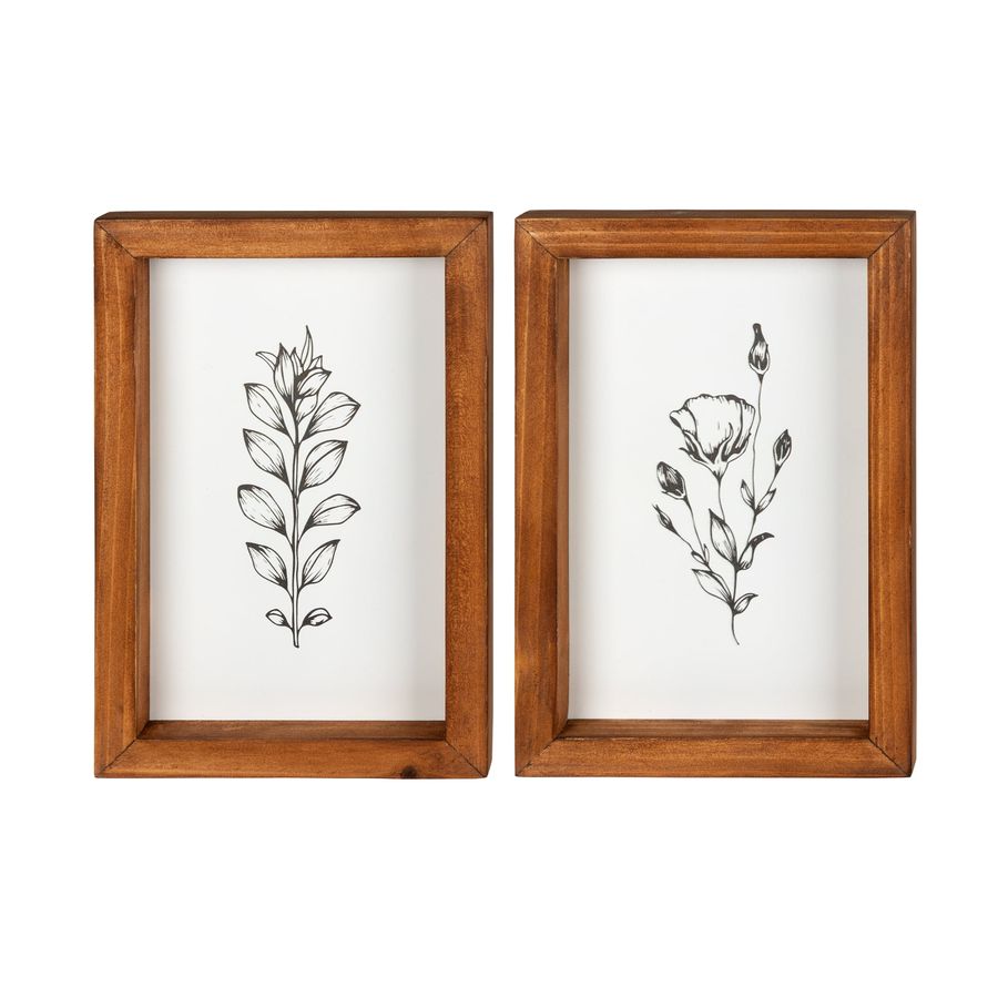 Stratton Home Decor Farmhouse Set of 2 Wildflower Stems Framed Wall Art - Walmart.com added by Katie Bowen