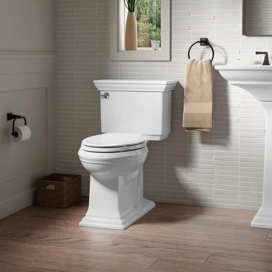 KOHLER Memoirs Stately 2-Piece 1.28 GPF Single Flush Elongated Toilet with AquaPiston Flush Technology in White K-3817-0 - The Home Depot added by Gretchen Burke