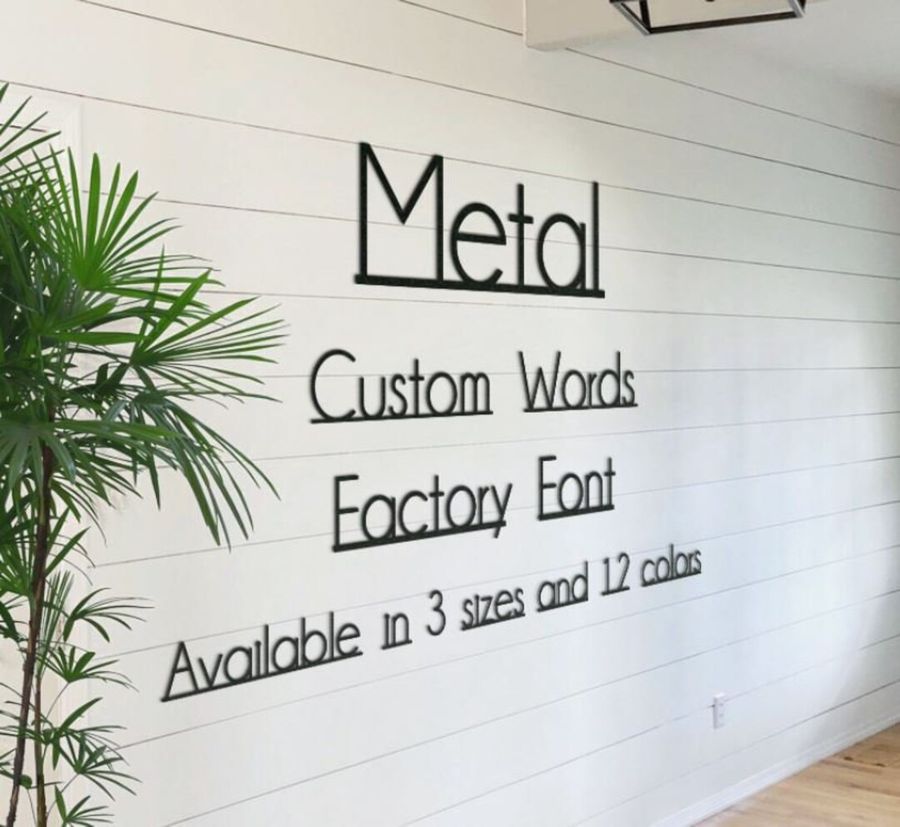 Custom Metal Word Sign, Factory Style Wall Art - Etsy added by HELEN SALGADO