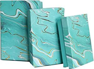 Alef Elegant Decorative Themed Nesting Gift Boxes -3 Boxes- Nesting Boxes Beautifully Themed and Decorated! (Sm Teal Marble Swirl) added by Andrea Halpern