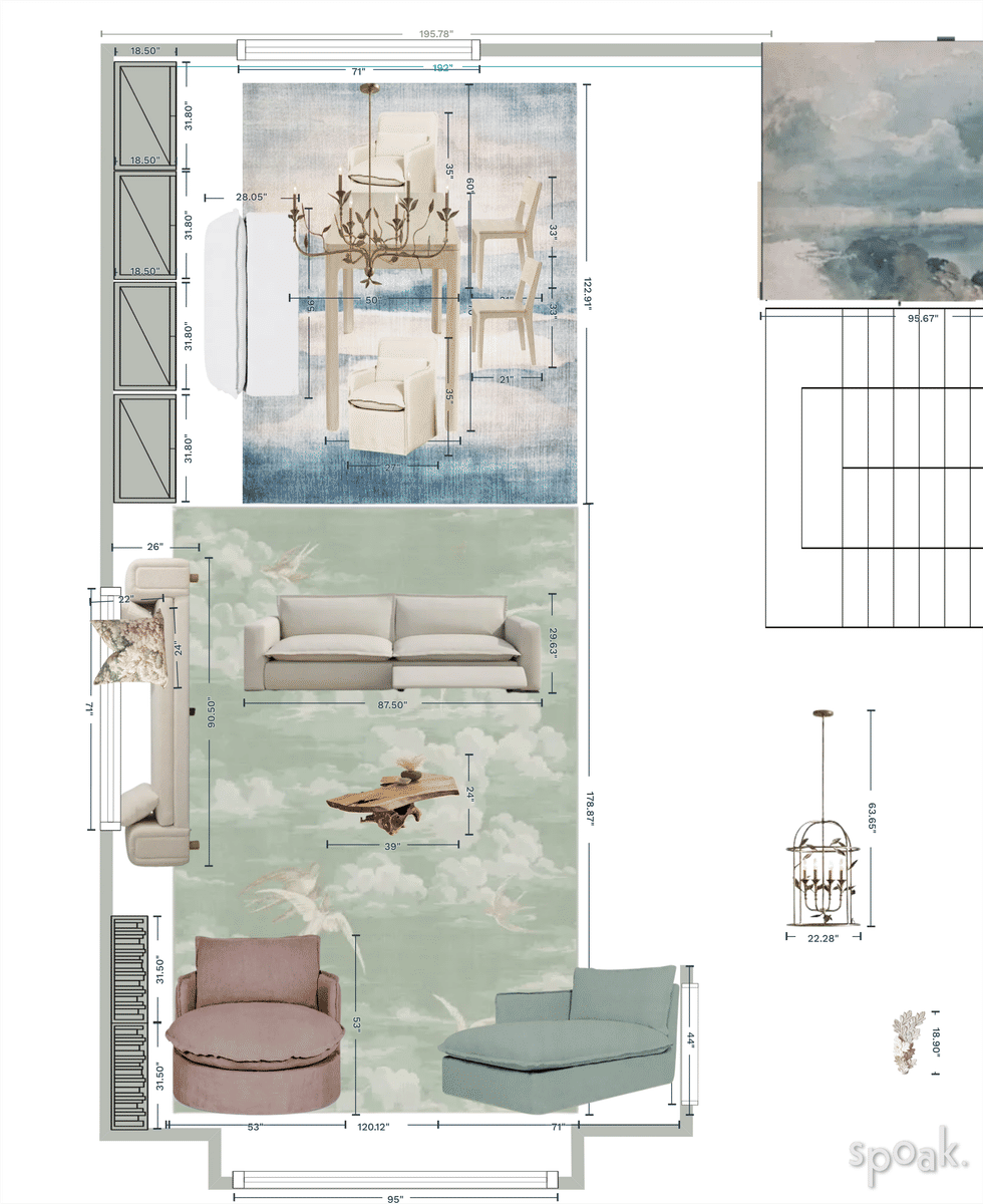 Living Room Floor Plan designed by Jessica Kurosaka