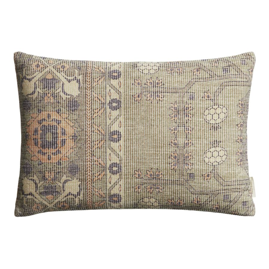 Oversized Blue And Ivory Ribbed Carpet Print Lumbar Pillow added by Erica Ramon