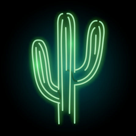 Union Rustic Neon Glowing Cactus Plant Light Sign by Solarseven - Wrapped Canvas Graphic Art | Wayfair added by Hannah McKernan