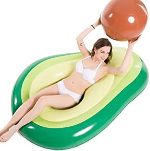Jasonwell Inflatable Avocado Pool Float Seashell Floatie with Ball Water Fun Large Blow Up Summer Beach Swimming Floaty Party Toys Lounge Raft for Kids Adults added by Stephanie Spitz