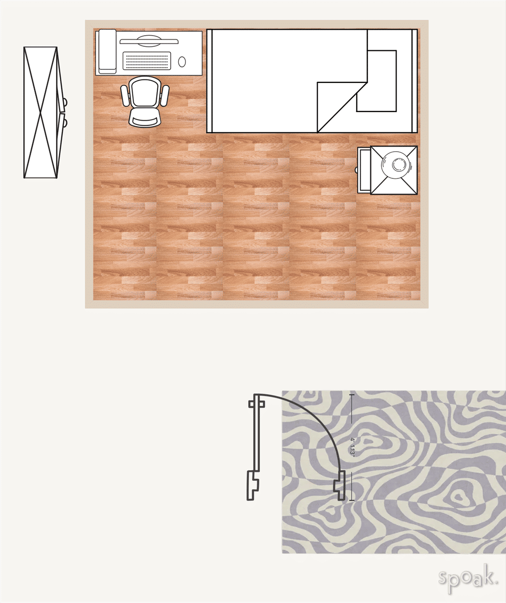 Dorm Room Layout designed by Qualaa Currie