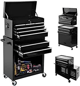 High Capacity Rolling Tool Chest with Wheels and Drawers, 8-Drawer Tool Storage Cabinet,Detachable Organizer Tool Box Combo,Mobile Lockable Toolbox for Workshop Mechanics Garage（Black） added by Spoak Member