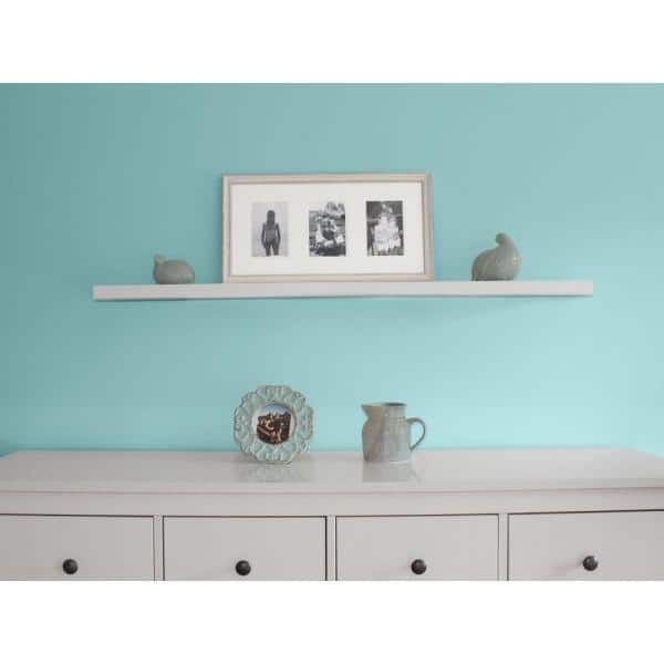 Large 48 in. W x 7.8 in. D x 1.3 in. H White MDF Slim Floating Wall Shelf, White added by Madeline Wood