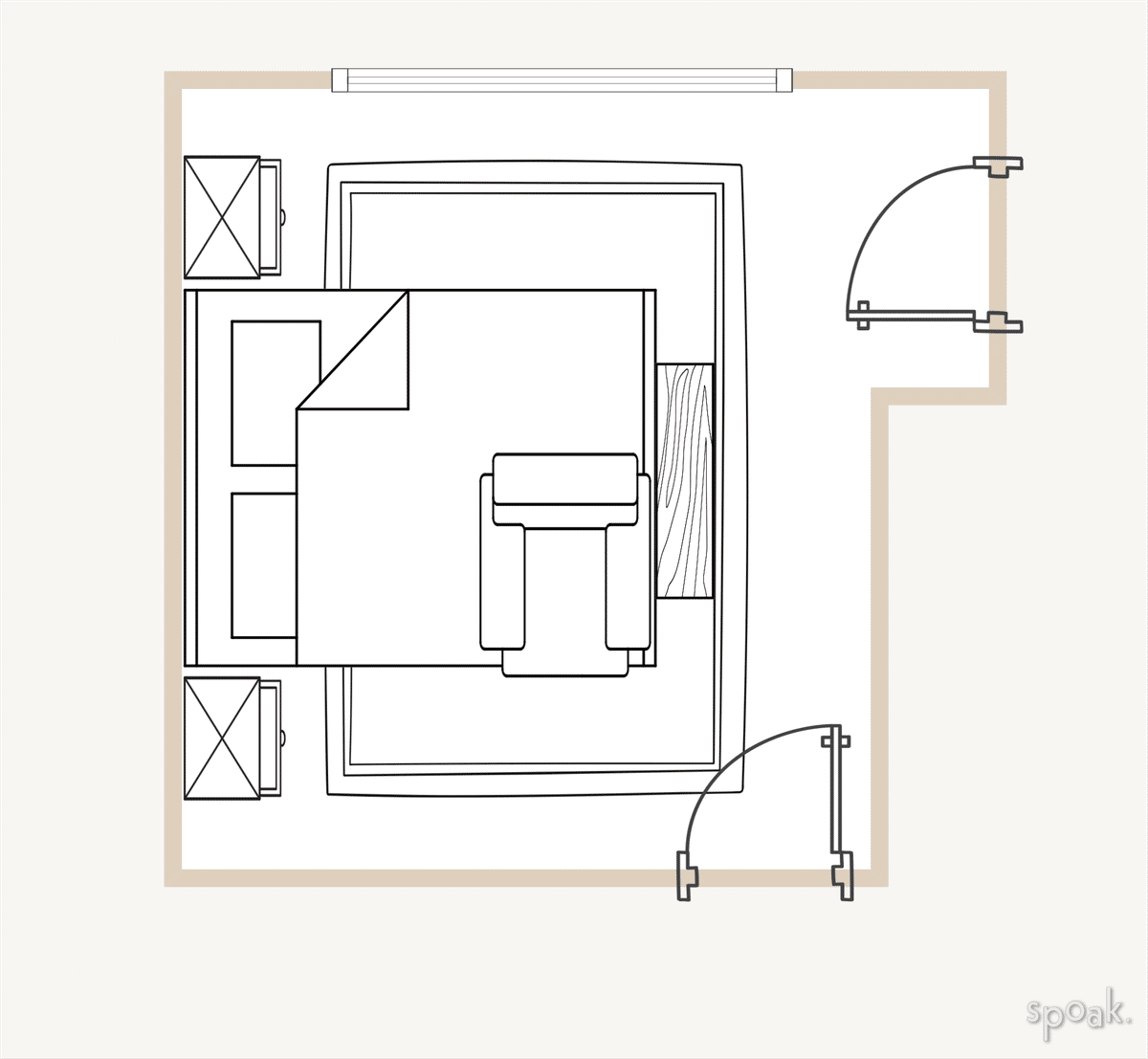 Medium Bedroom Plan designed by Alyson Phillips