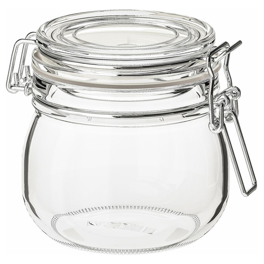 KORKEN Jar with lid, clear glass, Height: 4" Diameter: 4 3/8" - IKEA added by Kerry Drapcho