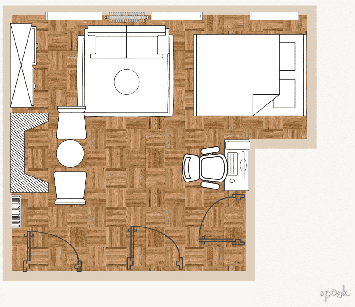 Small Bedroom Floor Plan designed by Jalisa Pierce