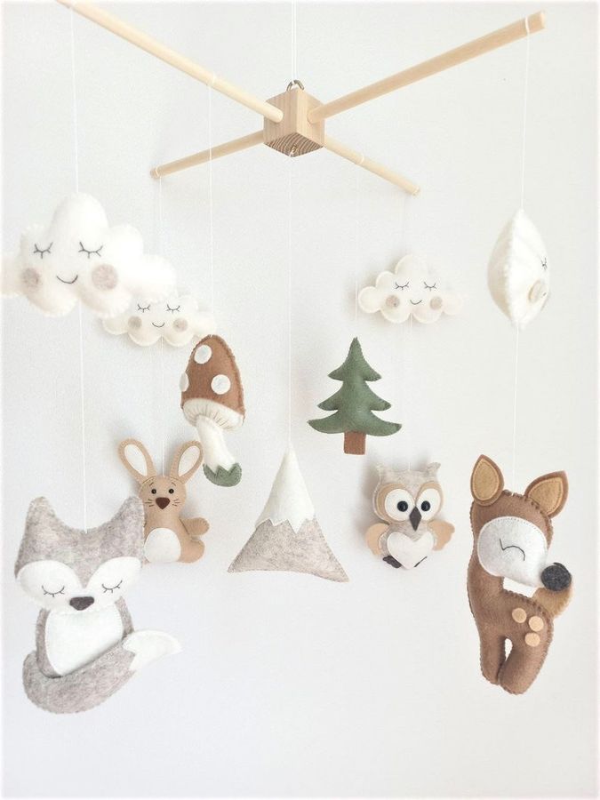 Baby Mobile forest Animals. Baby Mobile, Baby Shower Gift, New Baby Gift, Felt Animals Toy, Baby Mobile Woodland, Forest Mobile - Etsy added by Christina Miller