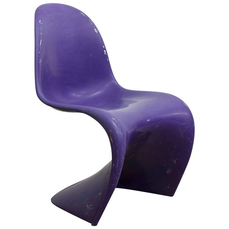 1965, Verner Panton, Rare Purple Stacking Chair 1st Herman Miller Edition added by Brittany Epps