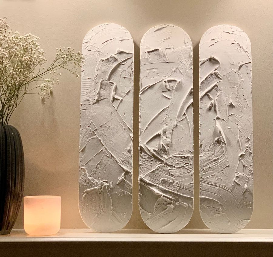 CALI  Handmade Original Skateboard Art White 3D Textured - Etsy added by Kelli French