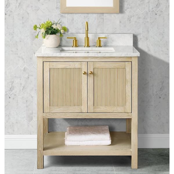 Arcott fluted vanity with carrara top added by Shannon Miller