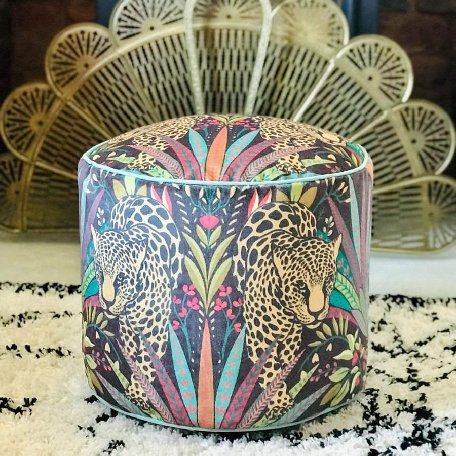 Velvet Jaguar Pouffe - Etsy added by Hannah McKernan