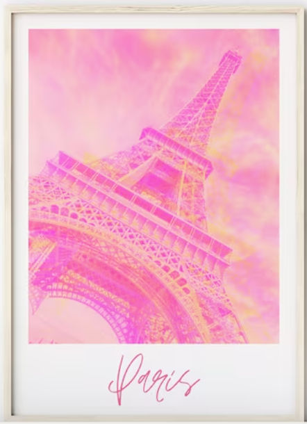 Eiffel Tower Print Retro Paris Poster French Wall Art Fashion - Etsy added by Natasha Antonioni