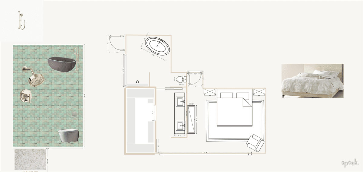 Bathroom Floor Plan designed by Jen Buda