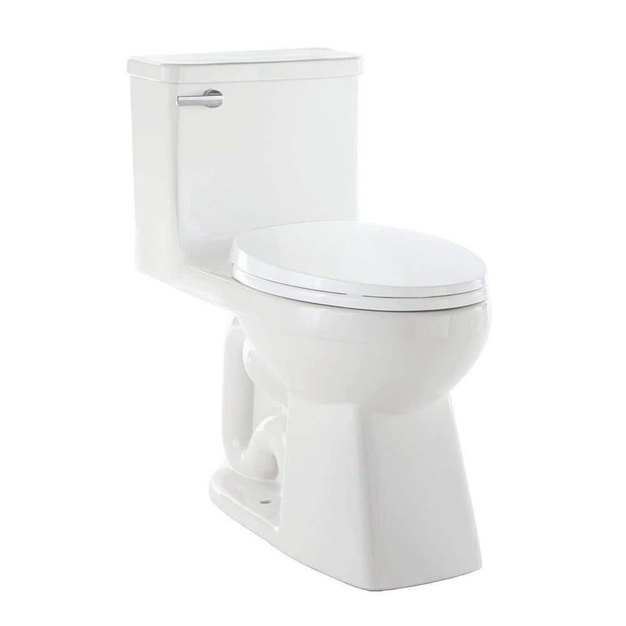 Glacier Bay Power Flush 12 inch Rough In One-Piece 1.28 GPF Single Flush Elongated Toilet in White Seat Included N2451E - The Home Depot added by McKenna Jarvis