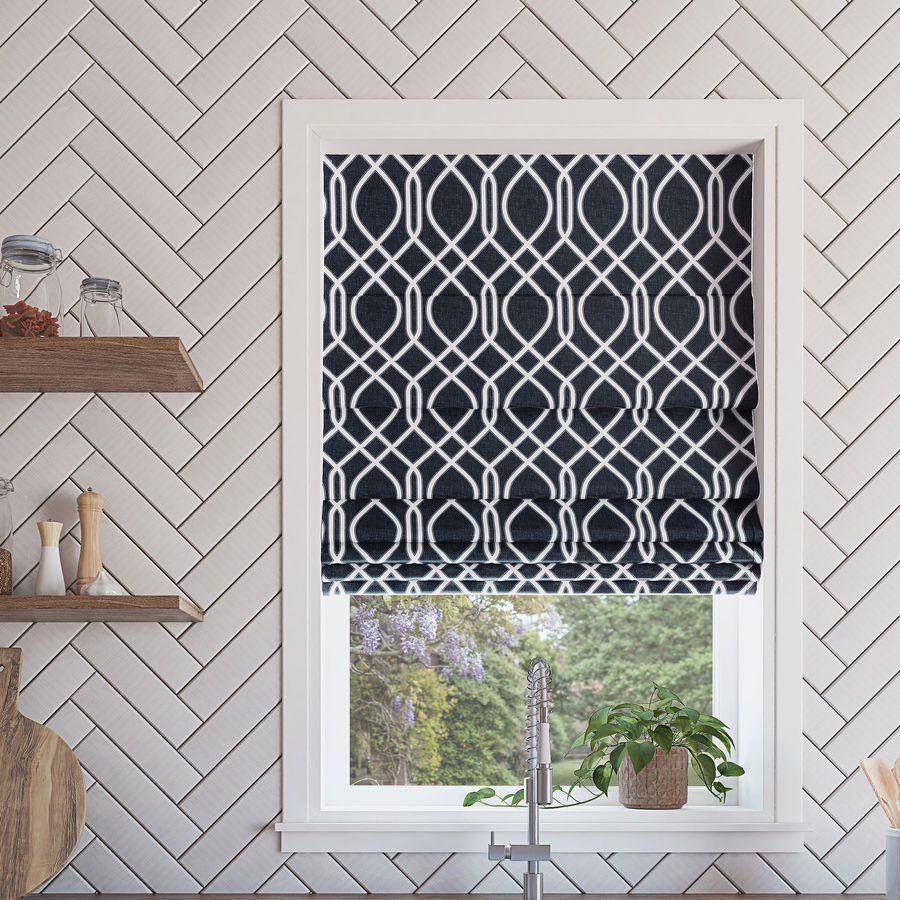 Sun Zero Detour Modern Trellis 100% Blackout Cordless Roman Shade & Reviews | Wayfair added by Jillian Palmer
