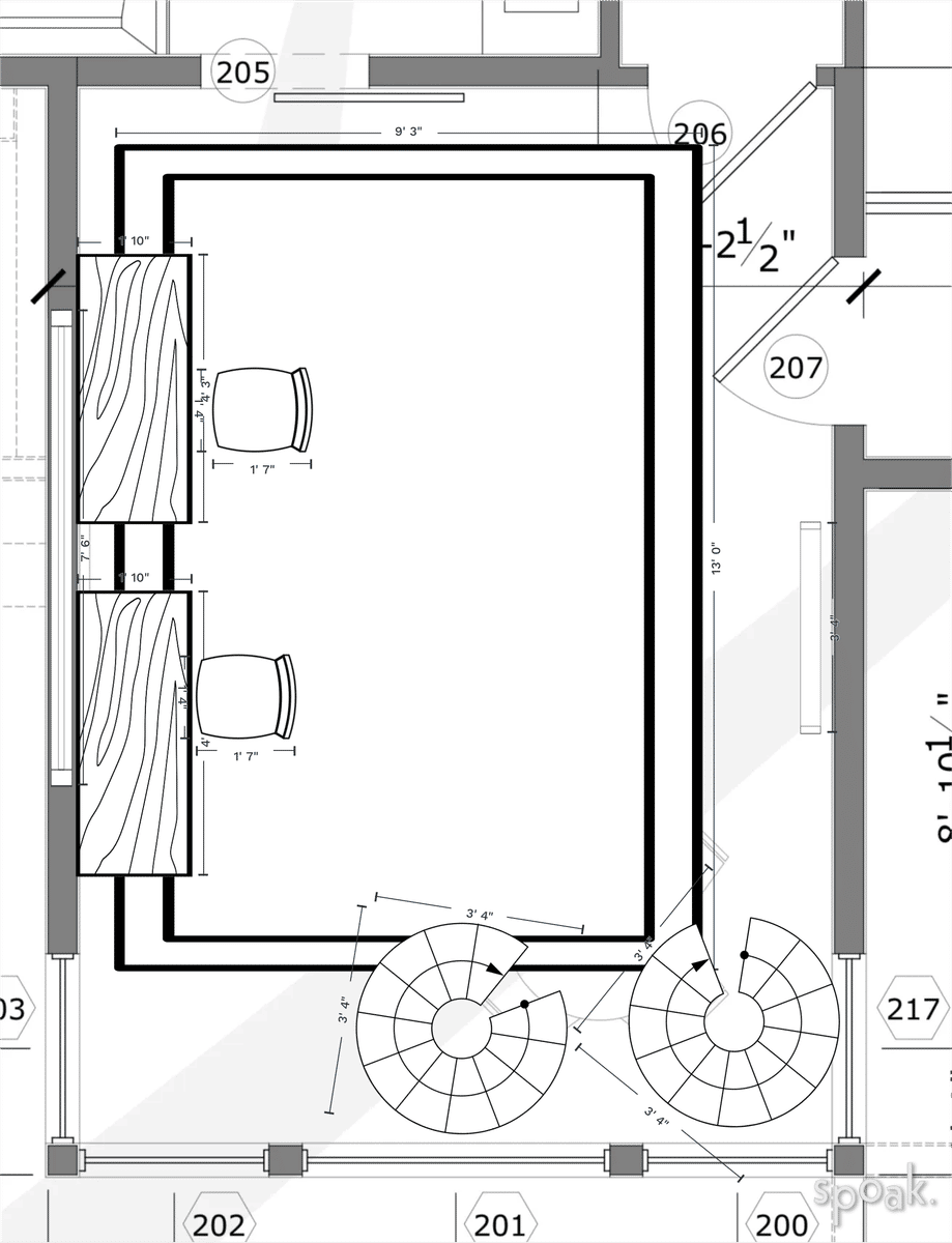 Open Concept Office Layout designed by Kylie Park