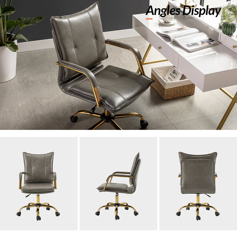 Lundgren Faux Leather Task Chair with Padded Arms added by sallie tyler
