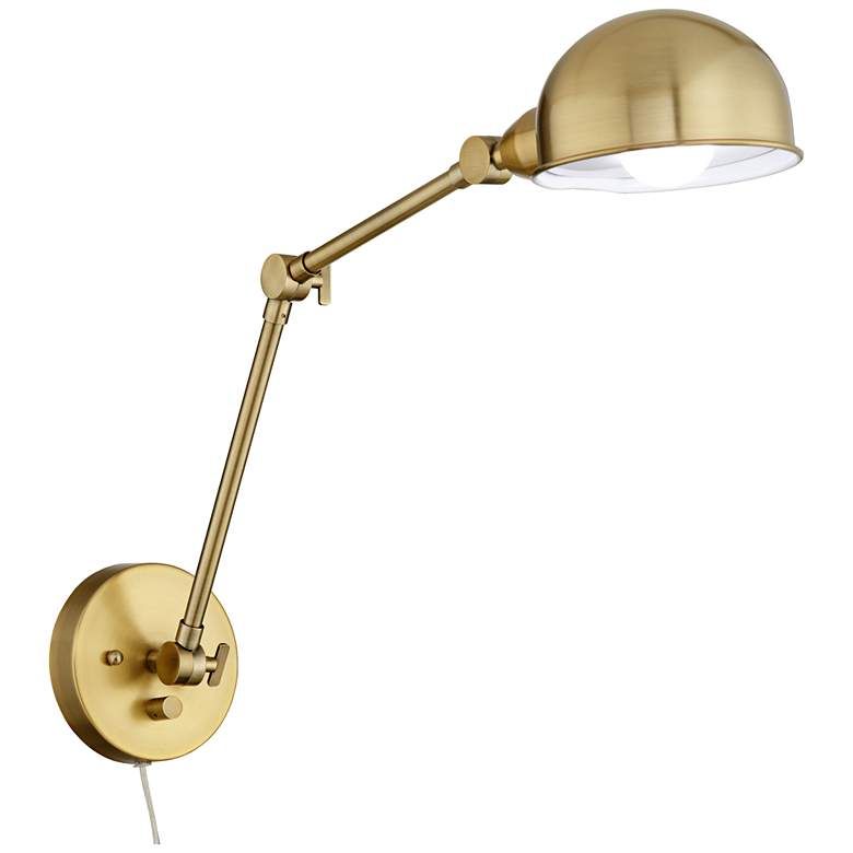 Somers Antique Brass Adjustable Plug-In LED Wall Lamps Set of 2 - #36X41 | Lamps Plus added by Morgan Van Roekel